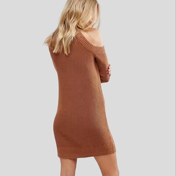 Abercrombie & Fitch Cotton Knit Cold Shoulder Dress - Picture 6 of 16